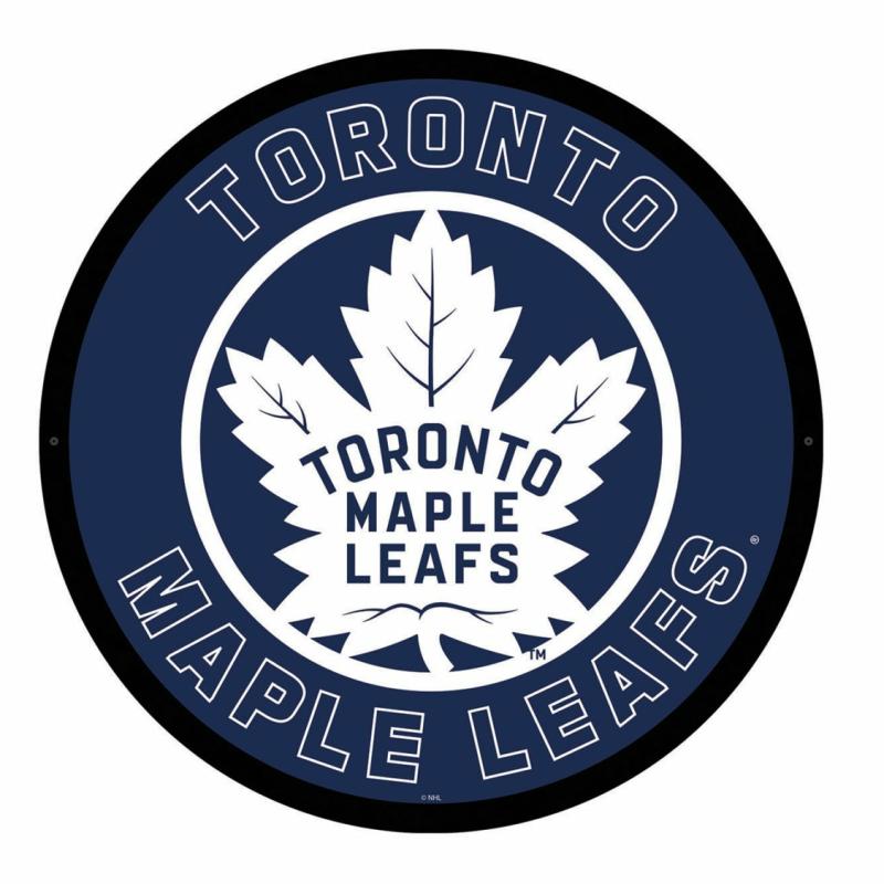 Wall Art |   Toronto Maple Leafs Led Round Wall Décor, 23"W x 0.38"H x 23"D Home Decor Wall Art