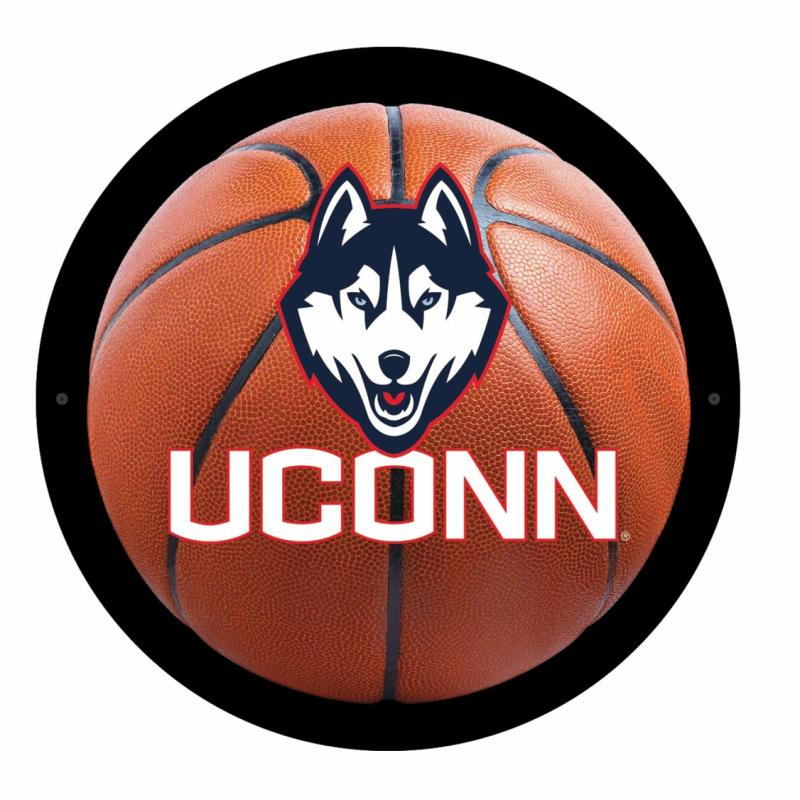 Wall Art |   University Of Connecticut Basketball Led Medium Round Wall Décor, 15"W x 0.38"H x 15"D Home Decor Wall Art