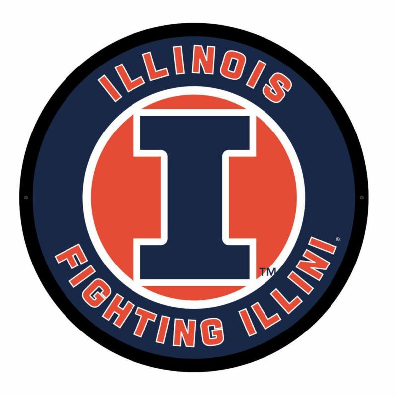 Wall Art |   University Of Illinois Led Round Wall Décor, 23"W x 0.38"H x 23"D Home Decor Wall Art