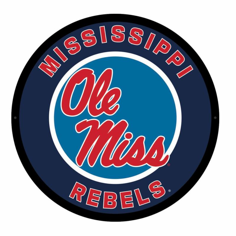 Wall Art |   University Of Mississippi Led Round Wall Décor, 23"W x 0.38"H x 23"D Home Decor Wall Art