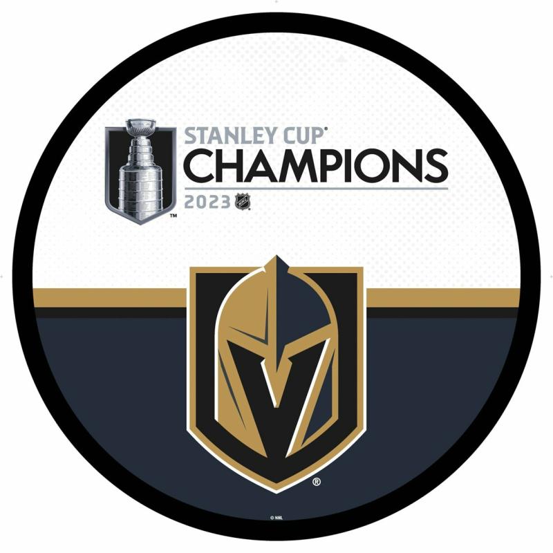 Wall Art |   Vegas Golden Knights Stanley Cup Champions 2023 Led Edgelite, 23"W x 0.38"H x 23"D Home Decor Wall Art