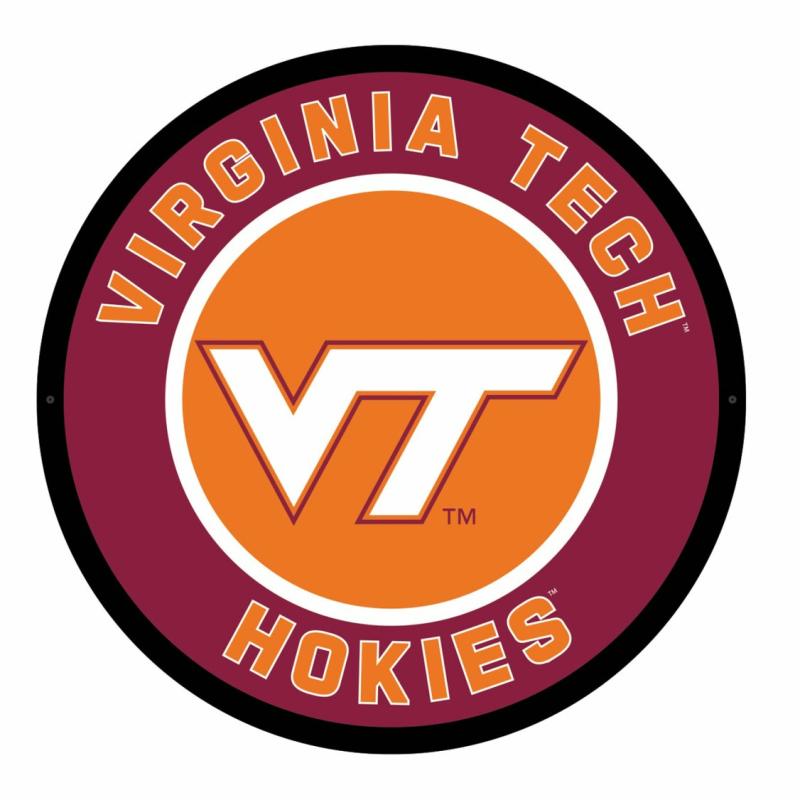 Wall Art |   Virginia Tech Led Round Wall Décor, 23"W x 0.38"H x 23"D Home Decor Wall Art