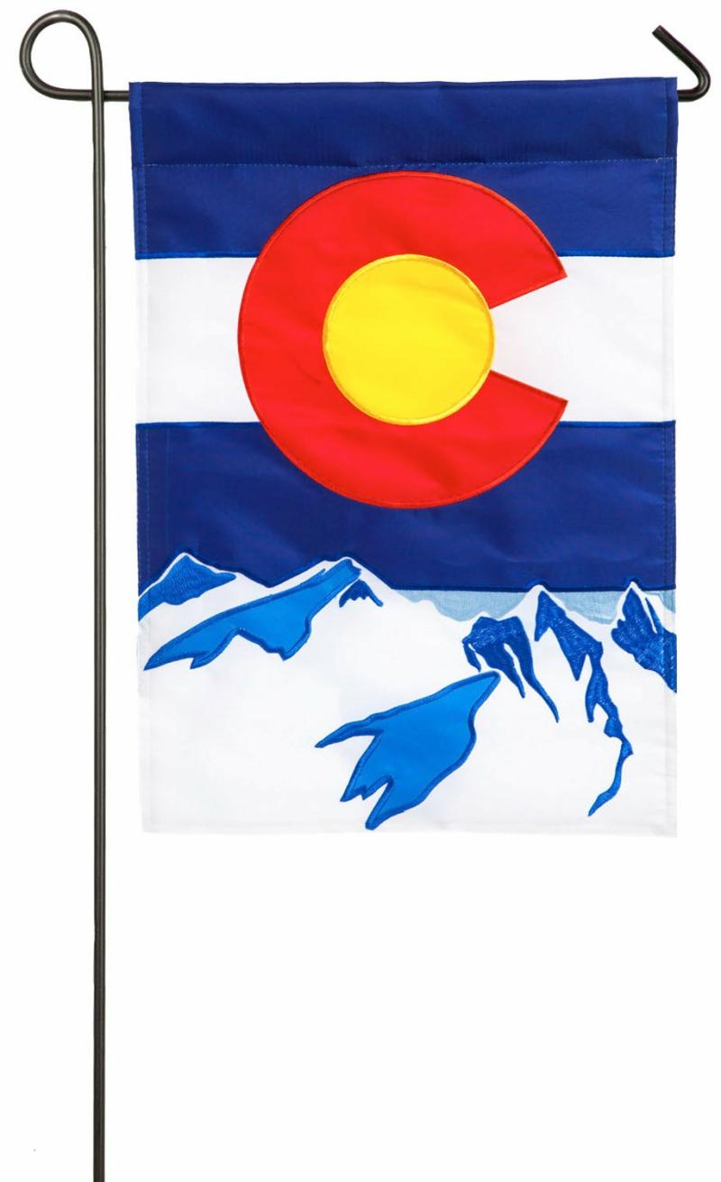 Garden Flags |   Colorado The State Appliqué Garden Flag, 0.2"W x 18"H x 12.5"D Garden Flags Garden Flags