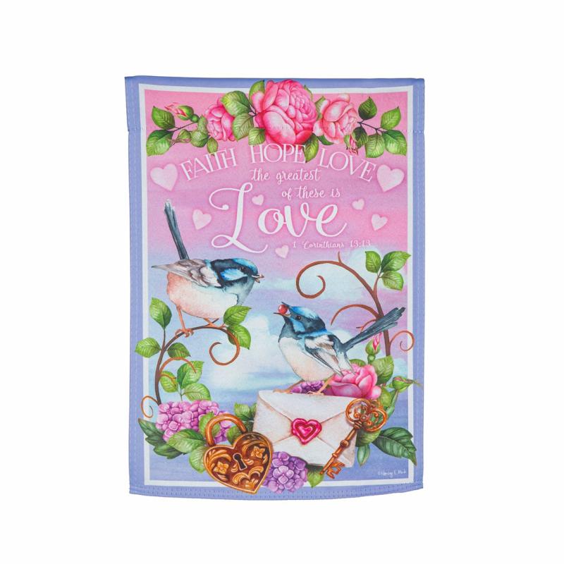 Garden Flags |   Love Inspiration Flag Suede Garden Flag, 0.02"W x 18"H x 12.5"D Garden Flags Garden Flags