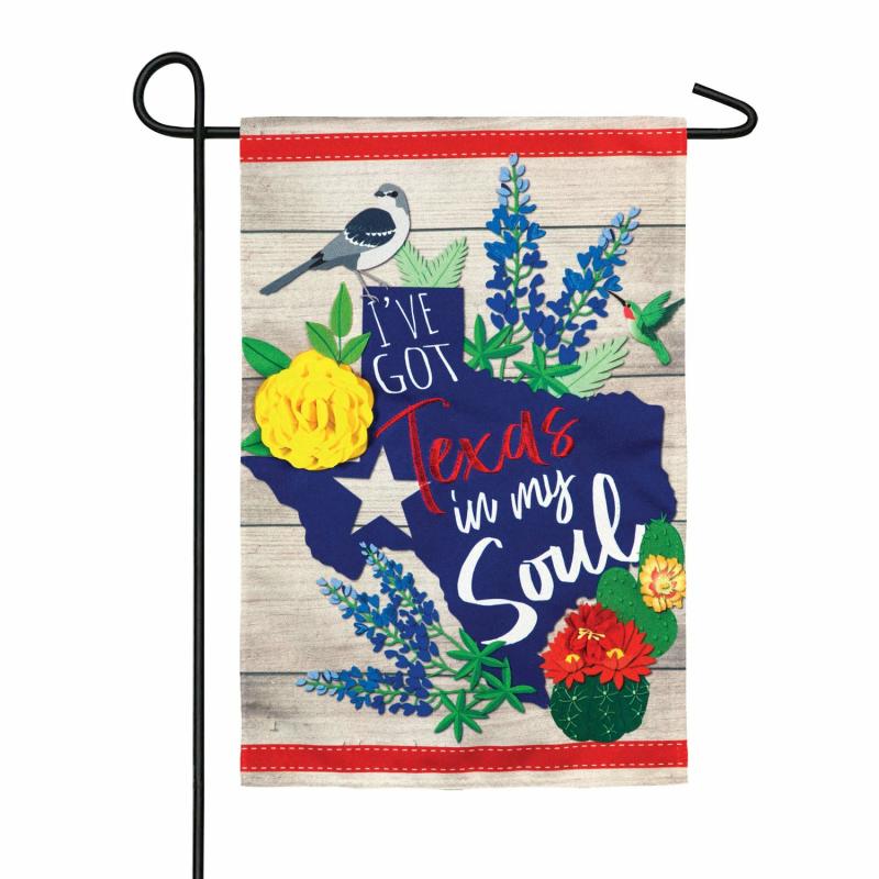 Garden Flags |   Texas In My Soul Linen Garden Flag, 0.02"W x 18"H x 12.5"D Garden Flags Garden Flags