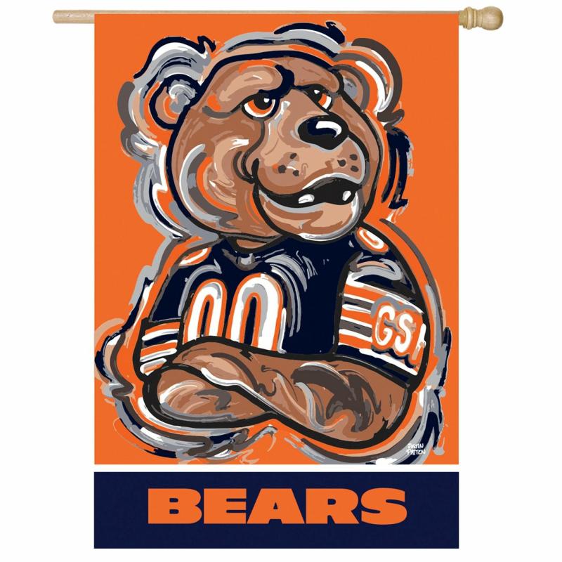 House Flags |   Chicago Bears Justin Patten Suede House Flag, 0.2"W x 43"H x 29"D House & Garden Flags House Flags