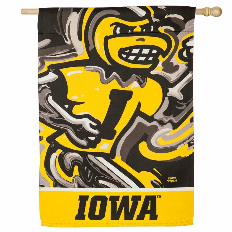 House Flags |   University Of Iowa Suede Justin Patten House Flag, 0.2"W x 43"H x 29"D House & Garden Flags House Flags