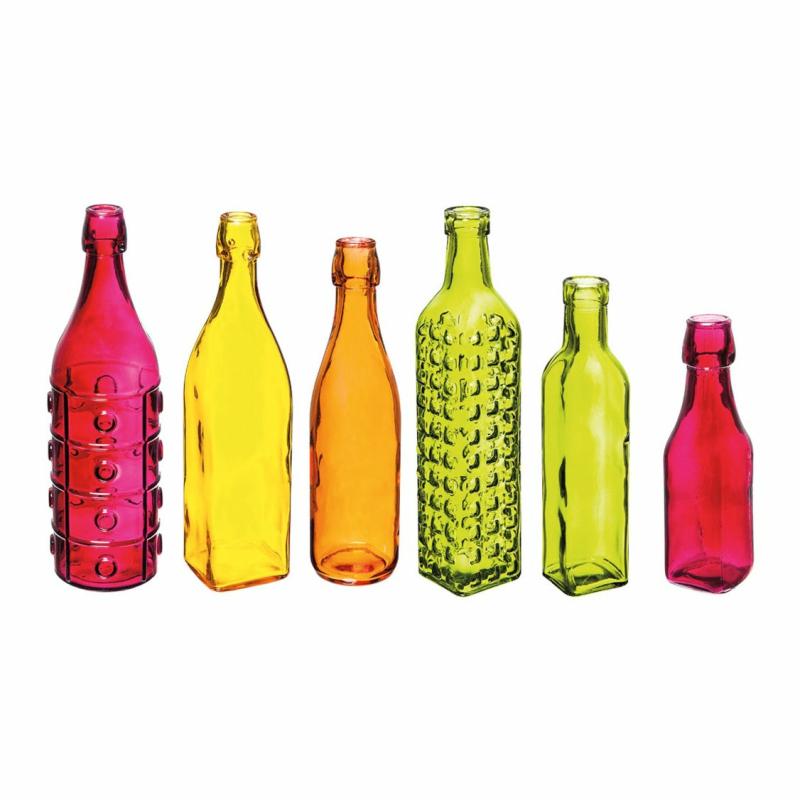 Decorative Accents |   Decorate Your Garden, Glass Bottle, Set Of 6, 1"W x 1"H x 1"D Decorative Accents Decorative Accents