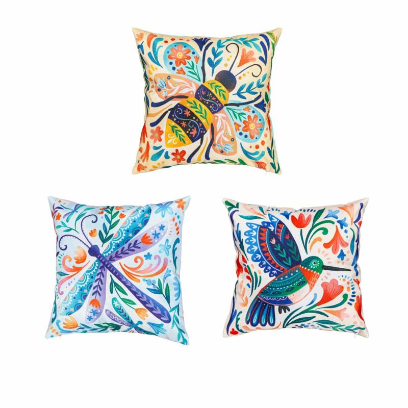 Rugs & Pillows |   Patterned Friends 18" Interchangeable Pillow Covers, Set Of 3, 0.25"W x 18"H x 18"D Home Decor Rugs & Pillows