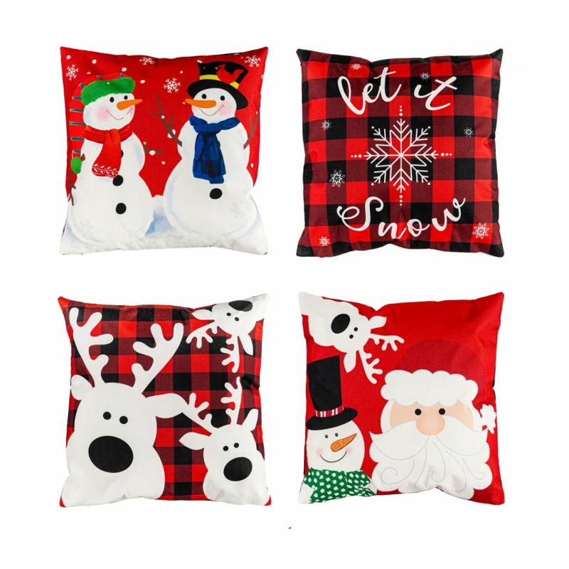 Rugs & Pillows |   Let It Snow Throw Pillow Covers Set Of 4, 18"W x 1"H x 18"D Home Decor Rugs & Pillows