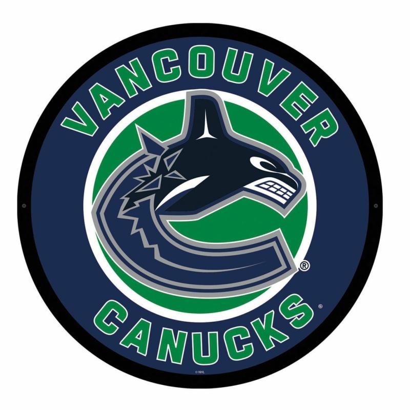 Wall Art |   Vancouver Canucks Led Round Wall Décor, 23"W x 0.38"H x 23"D Home Decor Wall Art